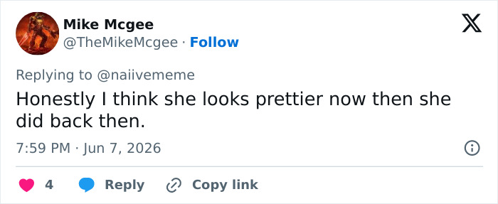 A post by Mike Mcgee complimenting Cameron Diaz and her natural aging process.
