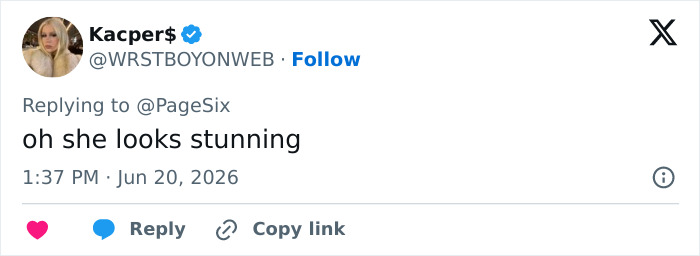 A tweet commenting on Kelly Osbourne weight gain calling her stunning