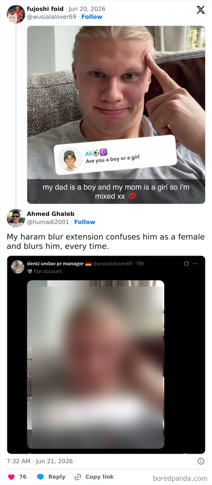 My Haram Blur Extension Confuses Him As A Female And Blurs Him
