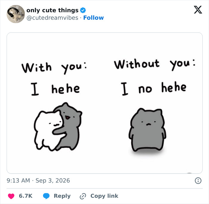 Cute cartoon cats showing happiness with and without company adorable posts