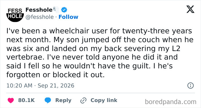 A touchingly honest post featuring anonymous confessions about a parent keeping a secret to protect their son.