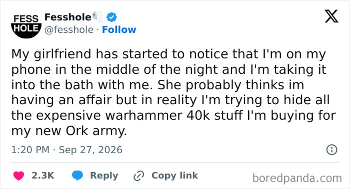 Anonymous confessions post about hiding expensive hobby purchases from a partner.