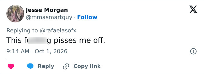 A social media post expressing anger and backlash over a tasteless decision related to a horror hit.