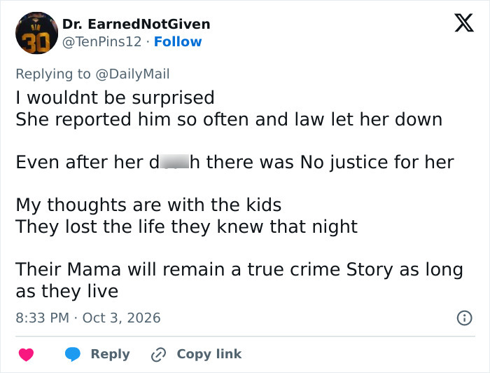 A user post discussing Nicole Brown Simpson and the O.J. Simpson case as a true crime story A user post discussing Nicole Brown Simpson and the O.J. Simpson case as a true crime story