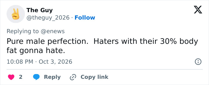 A social media post discussing body transformation opinions. A social media post discussing body transformation opinions.