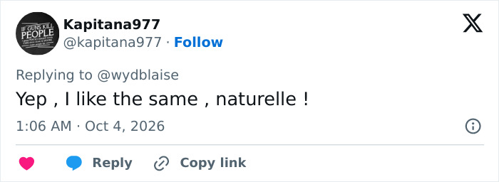 A post by user Kapitana977 expressing a preference for natural hair instead of shaving down there. A post by user Kapitana977 expressing a preference for natural hair instead of shaving down there.