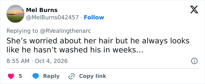 A social post about Nicola and Brooklyn Beckham marriage discussing personal grooming differences.