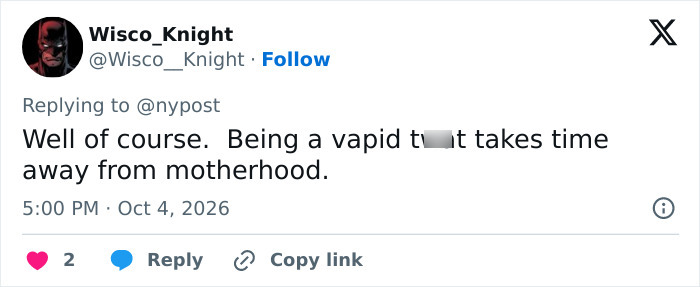 A critical social media tweet about Kim Kardashian and motherhood A critical social media tweet about Kim Kardashian and motherhood