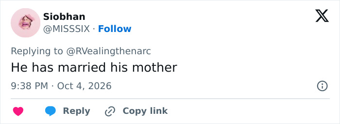 A social media comment about Nicola and Brooklyn Beckham marriage claiming he has married his mother