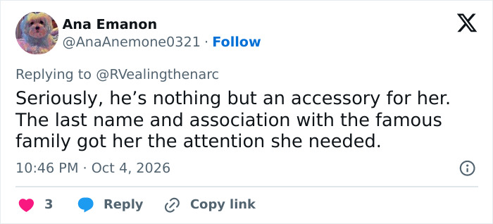 X post commenting on Nicola and Brooklyn Beckham's marriage.