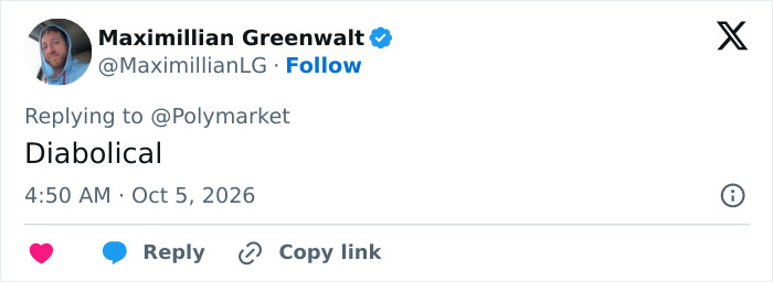 Tweet calling Kash Patel's Engagement diabolical