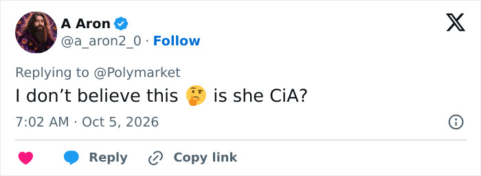 X post wondering if the fiancee is CIA amid Kash Patel's Engagement backlash