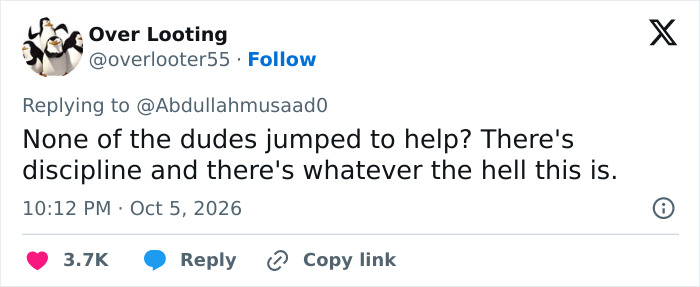 Social media post discussing Usha Vance and the lack of assistance from military personnel. Social media post discussing Usha Vance and the lack of assistance from military personnel.