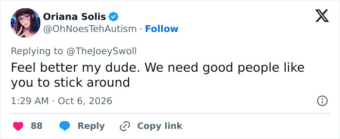 X post wishing Joey Swoll a quick recovery after heart health scare X post wishing Joey Swoll a quick recovery after heart health scare