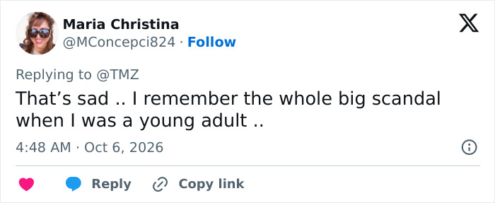 Social media post remembering a major scandal involving the televangelist Social media post remembering a major scandal involving the televangelist