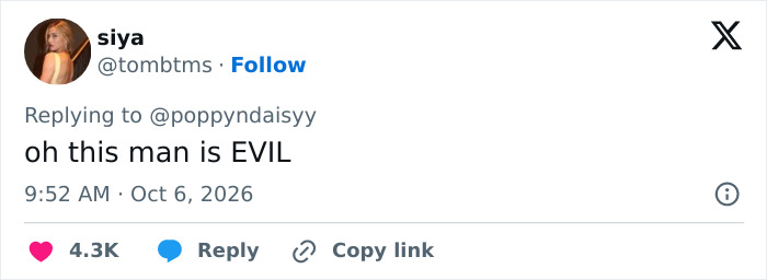 A tweet calling him evil amidst Cole Sprouse allegations