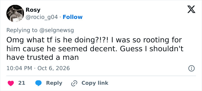 A fan tweet expressing disappointment in Benny Blanco, supporting Selena Gomez after his latest comment A fan tweet expressing disappointment in Benny Blanco, supporting Selena Gomez after his latest comment