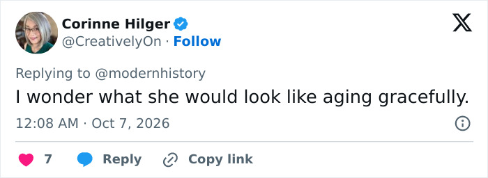 A Tweet commenting on how Megan Fox would look aging gracefully A Tweet commenting on how Megan Fox would look aging gracefully