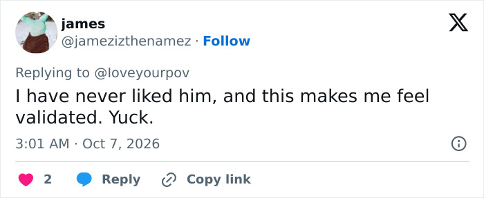 Tweet response discussing disturbing allegations against Cole Sprouse