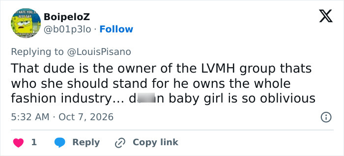 A social media post discussing the LVMH owner and Zendaya at Paris Fashion Week A social media post discussing the LVMH owner and Zendaya at Paris Fashion Week
