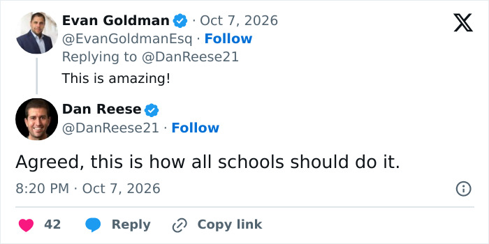 Social media comment agreeing that every middle school should adopt an honest fundraiser approach.