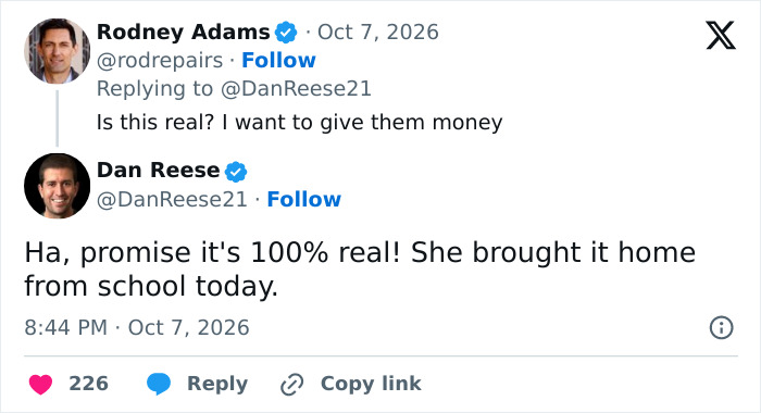 Online comments confirming the honest middle school fundraiser form is real
