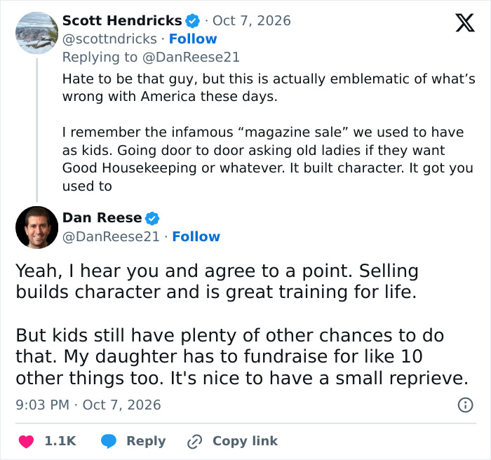 Social media conversation about traditional vs honest school fundraiser methods