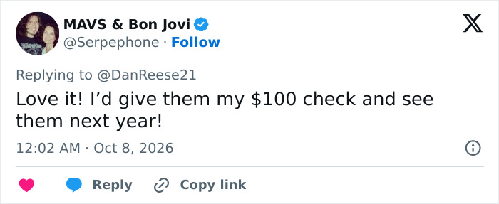 Social media user expressing support for a middle school honest fundraiser by offering a direct check donation.