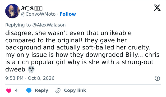 A social media post debating the concept of the Most Unlikeable Person Of 2026 character.