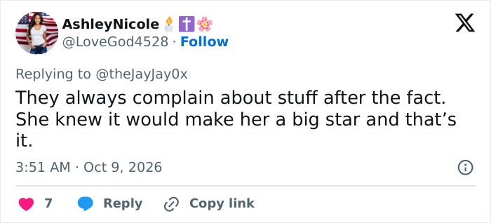 A social media comment discussing star status and public reactions A social media comment discussing star status and public reactions