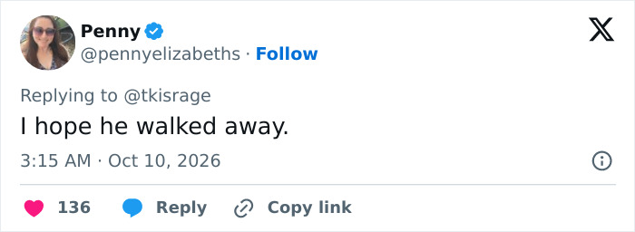 Social media post about wedding vows outrage, stating the hope that the groom walked away from the marriage.
