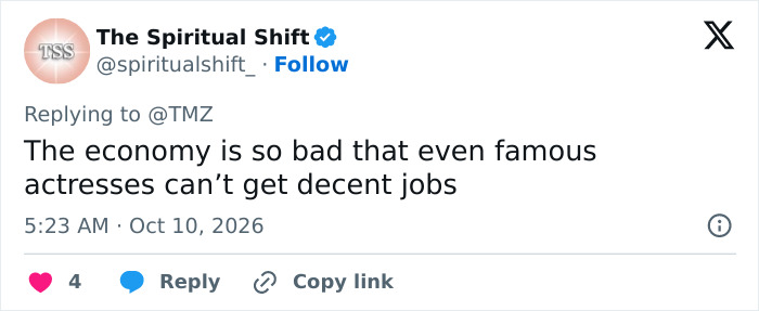 Social media user comment reacting to news about Megan Fox and her paid-content site.