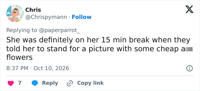 Social media comment critiquing a Walmart employee retirement gift given to a worker. Social media comment critiquing a Walmart employee retirement gift given to a worker.