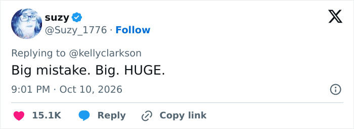 A social media reaction quoting Pretty Woman in response to Kelly Clarkson and the Brooklyn store drama.
