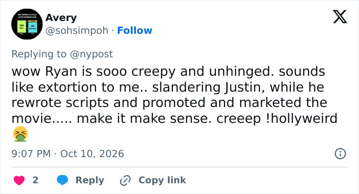 A post by user sohsimpoh calling out Ryan Reynolds in relation to leaked celebrity texts. A post by user sohsimpoh calling out Ryan Reynolds in relation to leaked celebrity texts.