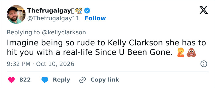 Social media post discussing Kelly Clarkson and her reaction to a Brooklyn store employee assuming she cannot afford items.