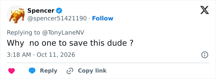 Social media comment asking why no one saved the man in the tiger enclosure.