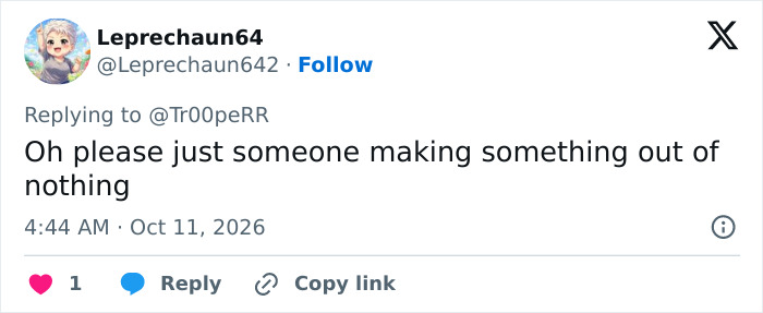 A social media post dismissing the Barbie packaging outrage as making something out of nothing.