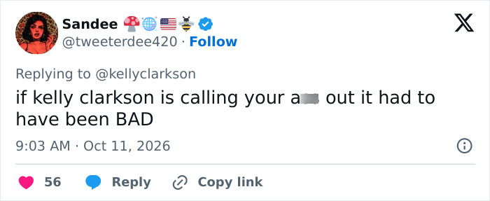 A social media post about Kelly Clarkson calling out a store employee.