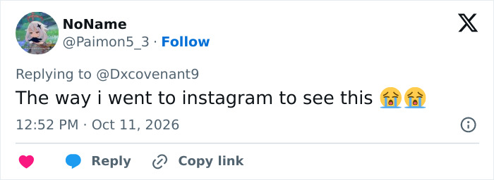 A comment about checking Instagram following the TV star social media frenzy.