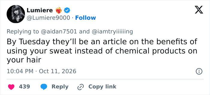 A social media post discussing a pop star being blasted for an unhygienic move on stage.