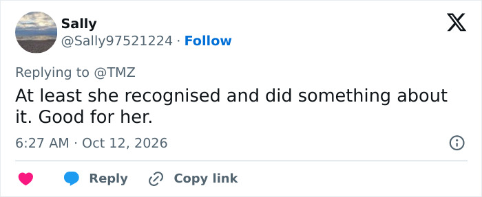 A social media user sharing supportive comments regarding Kelly Osbourne.