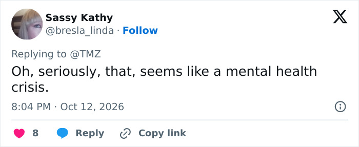 A social media comment regarding Selma Blair discussing mental health awareness. A social media comment regarding Selma Blair discussing mental health awareness.