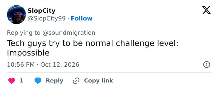 A social post commenting on Mark Zuckerberg bizarre behavior and tech guys trying to act normal. A social post commenting on Mark Zuckerberg bizarre behavior and tech guys trying to act normal.