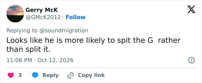 A post reacting to Mark Zuckerberg bizarre behavior drinking Guinness, joking he would spit it instead of split it. A post reacting to Mark Zuckerberg bizarre behavior drinking Guinness, joking he would spit it instead of split it.