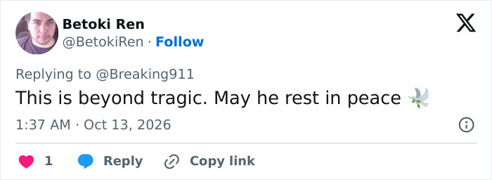 A fan tribute post expressing condolences after reports concerning RJ Mitte final interview. A fan tribute post expressing condolences after reports concerning RJ Mitte final interview.
