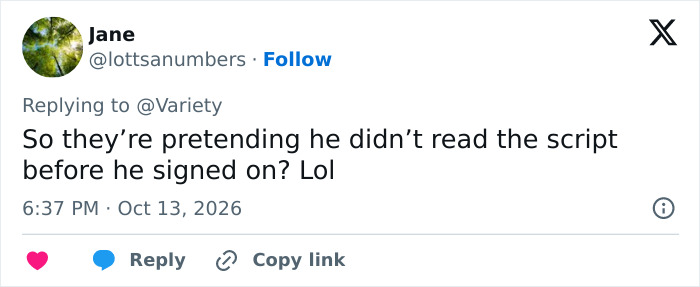 Tweet questioning script reading for 82YO action hero role controversy Tweet questioning script reading for 82YO action hero role controversy