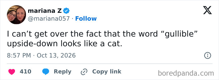 One of the hilarious tweets tricking people about the word gullible.