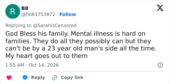 Tweet about mental illness impact on family of man who entered tiger enclosure Tweet about mental illness impact on family of man who entered tiger enclosure