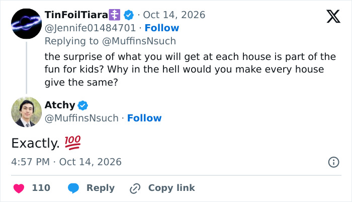 Social media thread discussing strict HOA Halloween candy regulations and the fun of getting different treats. Social media thread discussing strict HOA Halloween candy regulations and the fun of getting different treats.